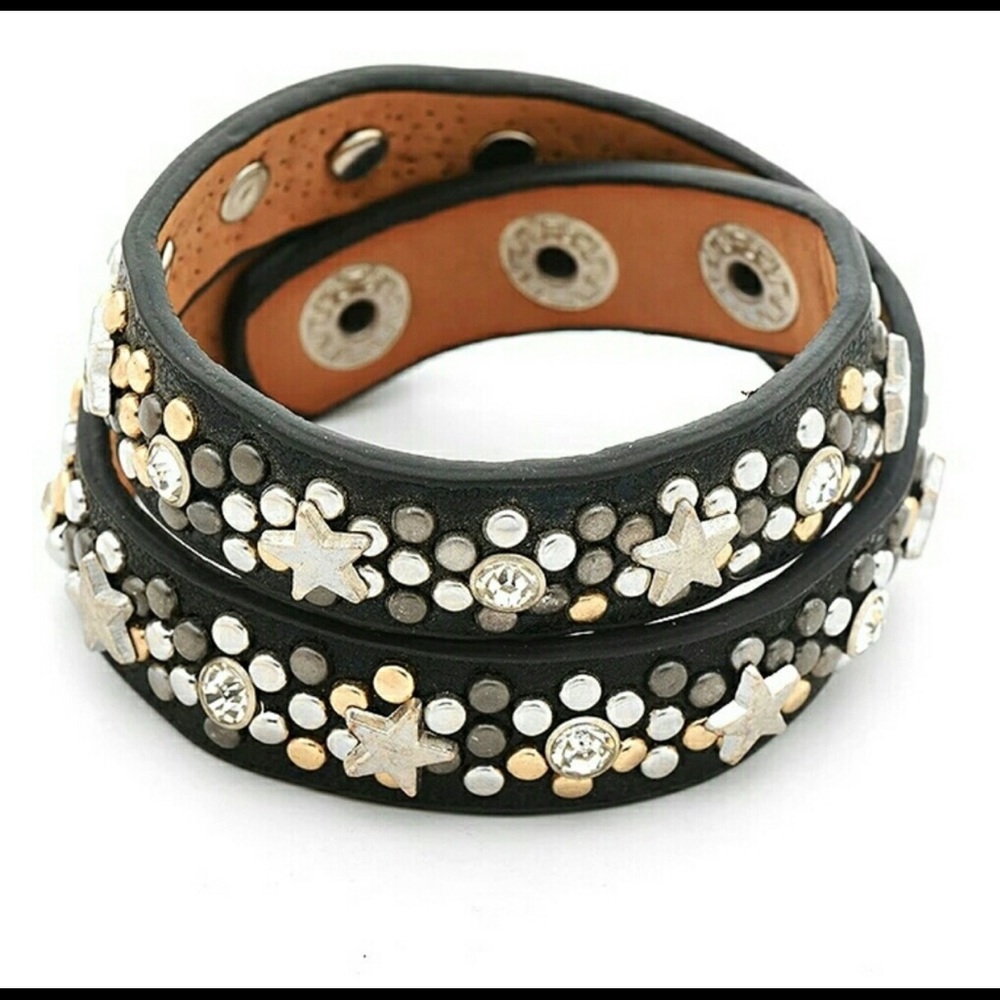 LAST ONE: Leather Star Wrap Bracelet